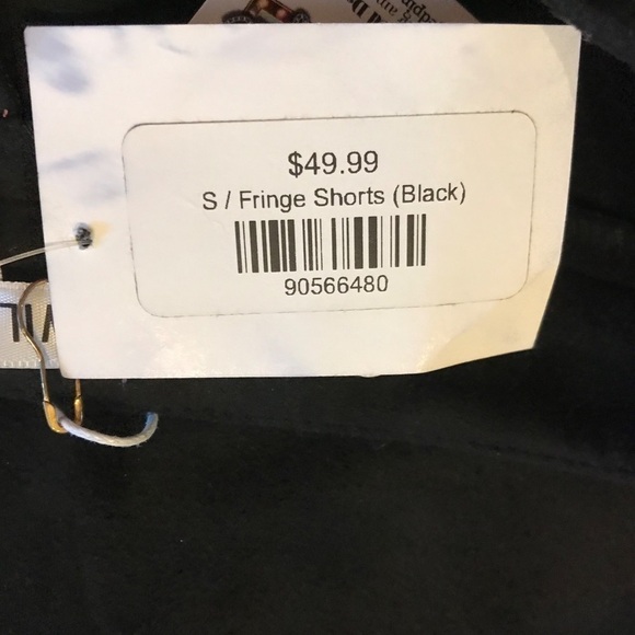 Wild Honey Black Faux Suede Fringe Cropped Sleeveless Tank Top and Short Set - Picture 15 of 16